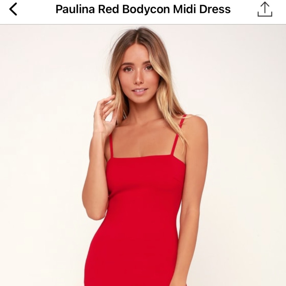 Lulu’a red body con midi dress